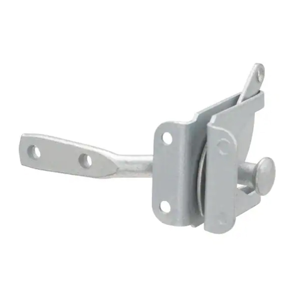 Self-Locking Gate Steel Galvanized Latch - Post Mount Automatic Gravity Lever Wood Fence Gate Latches with Fasteners