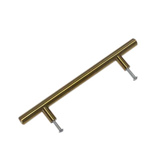 Brushed Gold Stainless Steel Hollow T Shaped Bar Handles Cupboard Wardrobe Door Gold Handle